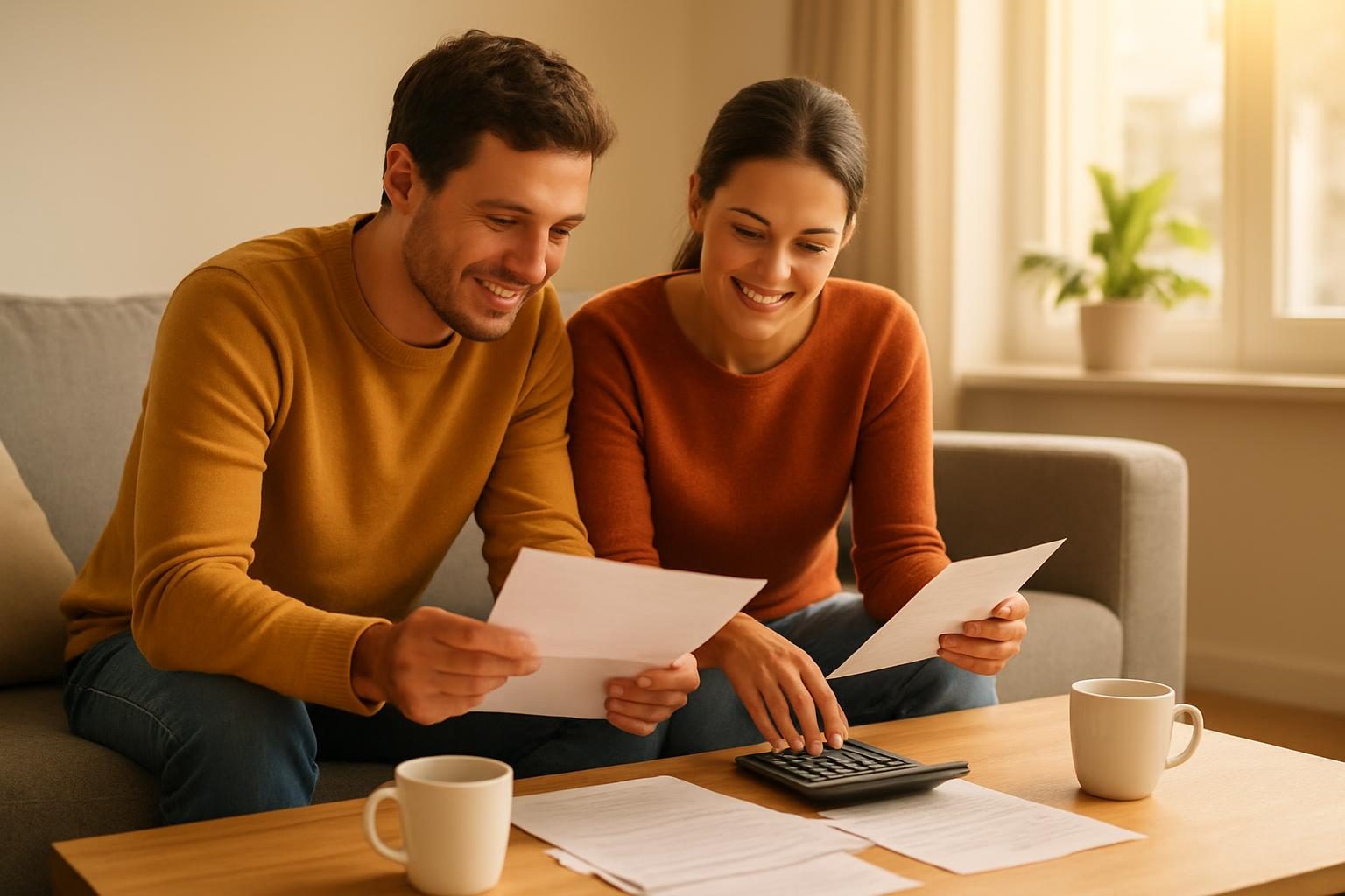 Couple reviewing paperwork together to make a plan for paying a medical bill